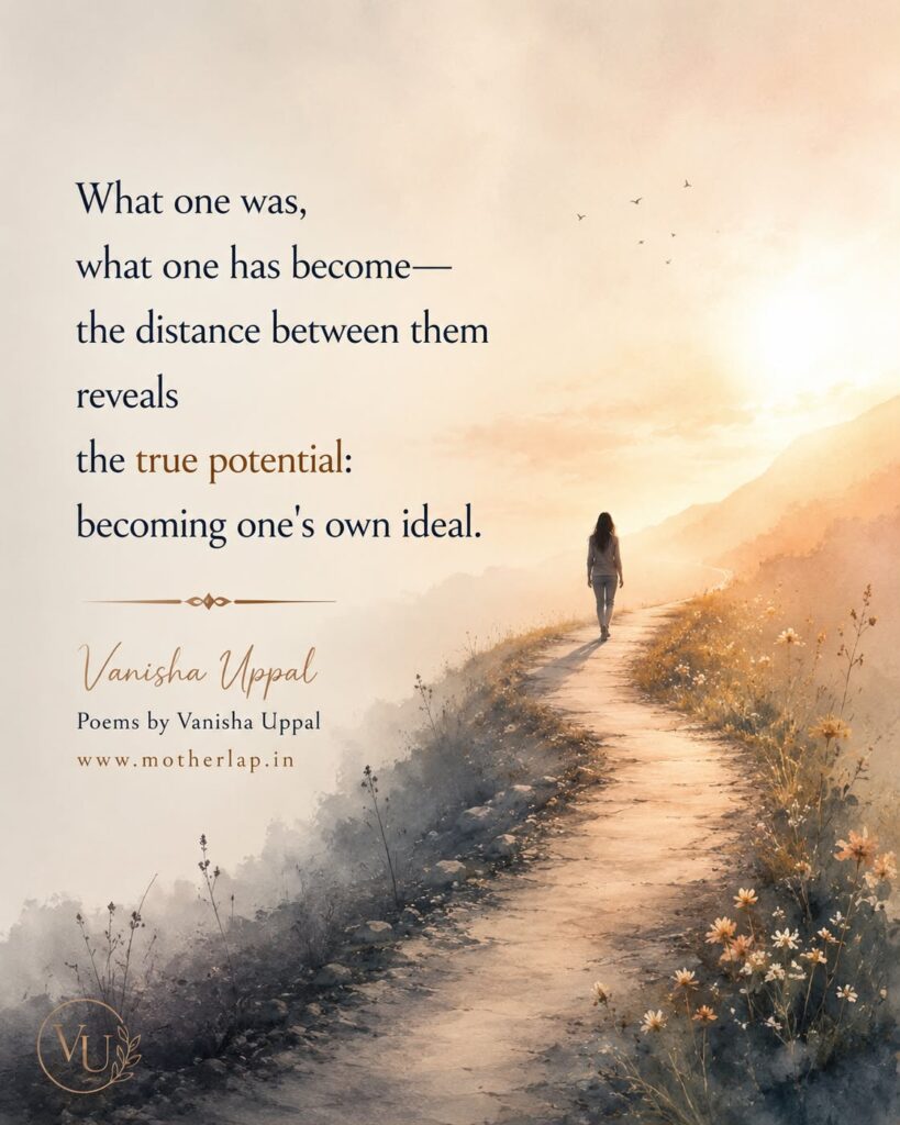 What one was, what one has become-the distance between them reveals
the true potential:
becoming one's own ideal.